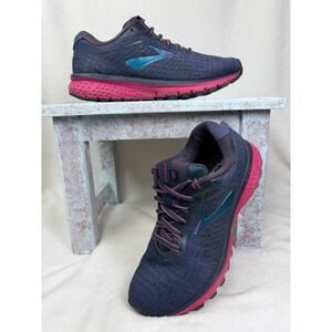 Brooks Ghost 12 Womens Running Shoes Navy Pink 1203051B414 Size 8.5